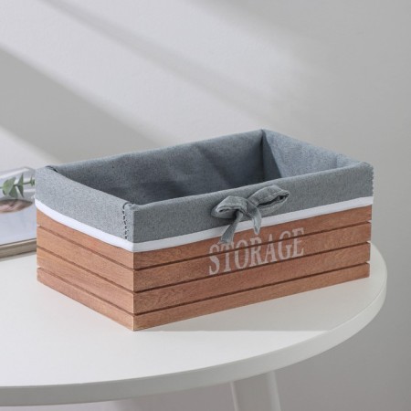 Basket for storage of the storage shares, 24 × 15.5 × 10 cm, medium, brown color