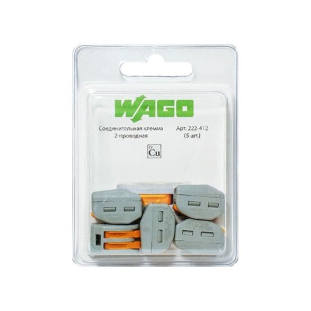 Connecting terminal WAGO 2 wire (222-412) 5 pcs. In the blister