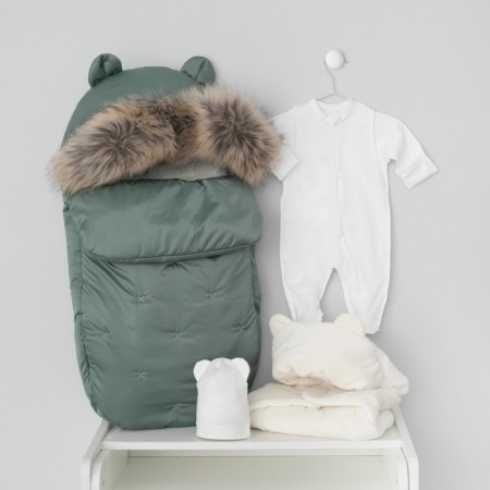 Set for discharge Winter Kinderlitto "New Orsetto", 5 items, height 56-62 cm, Khaki color