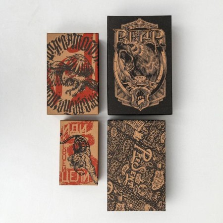 A set of craft boxes 10 in 1, gift packaging, “brutality”, 12 x 7 x 4 - 32.5 x 20 x 12.5 cm-8