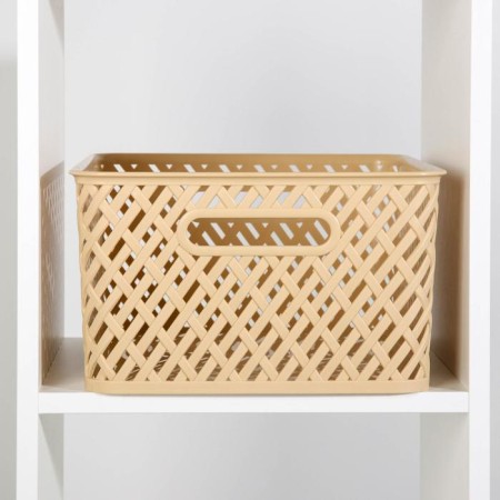 Storage basket "Wholewood", 35 × 29 × 17.5 cm, beige color-1