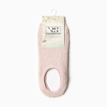 Women's socks shortened with non-slip soles, beige-pink color, size 36-39-3