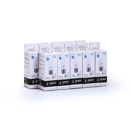 LED LED ELEMENTARY 6W candle 4100K neuter. Bel. E27 450lm Gauss 33226-6