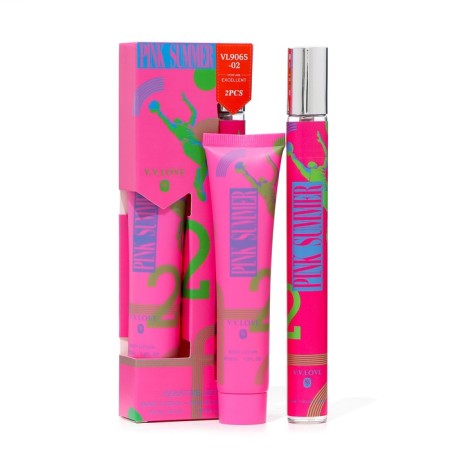 Perfume set female Pink Summer: toilet water, 35ml + body lotion, 35ml