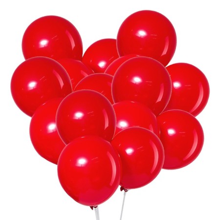 Latex ball 12 ", pastel, set 50 pcs., Red color-2