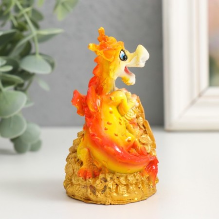 Souvenir Polystone "Fire Dragon on Coins/Eucks" MIX 6x5x9 cm-2