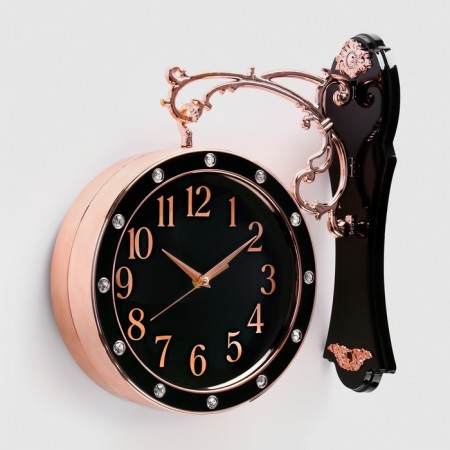 Watching double-sided watches, on suspension, smooth move, 36 x 32 cm, D-25 cm, dial 19 cm-1