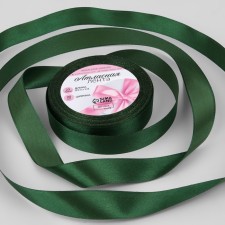 Satin tape, 20 mm × 23 ± 1 m, color dark green No. 128