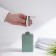 Savanna Square bathroom accessories set, 3 items (soap dispenser, glass, stand), green color