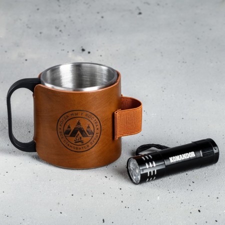 Tourist mug with a flashlight "When we are around the fire", 170 ml-1
