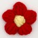Knitted flower, set 10 pcs., Size 1 pc., 4 × 1.5 cm, red color