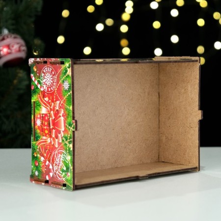 Self -Assembly box "Red New Year", small, 20 x 13.6 x 8 cm-3