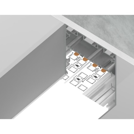 Profile aluminum overhead/suspended ambrella Illumination Profile System, GP3050AL, 2000x45x42 mm, silver color, matte dial