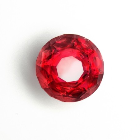 Handle button cappio, red color "diamond", glass, d = 40 mm-6