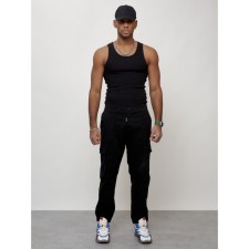 Cargo jeans male, size 52, black color