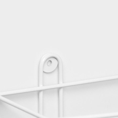 Bathroom shelf, 5 hooks, 34 × 11.5 × 17 cm, white color-2