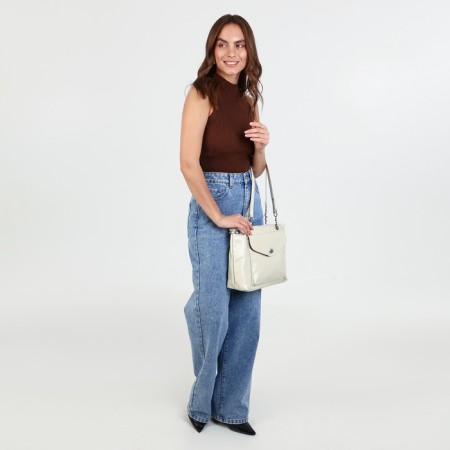 Bag Female Tout with zipper, white color-9
