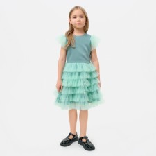 Dress for girls with wings Kaftan, size 32 (110-116), mint color