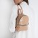 Open-ryczak-mini made of artificial leather with a zipper, powder color