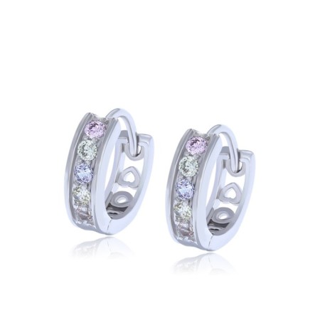 Cooping earrings Xuping shine, d = 1.38 cm, colored in silver-1