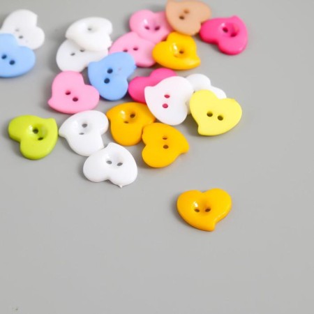 Buttons plastic for creativity "curved heart" set of 20 pcs mix 1.5x1.5 cm-1