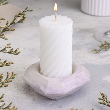 Square Square from gypsum with beveled corners is small, 9x3.5cm, marble with purple. stripes