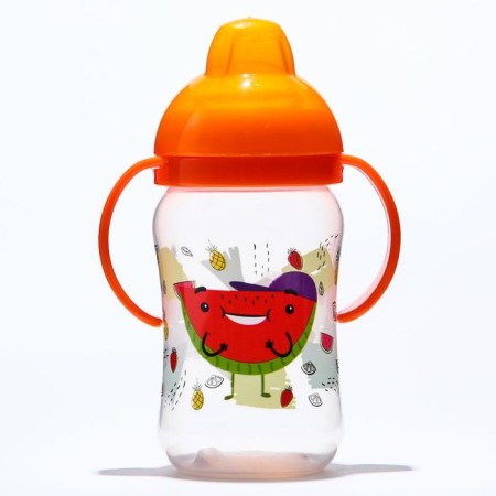 Drunker - children's impotion with soft nose "Fruits", 270 ml., With handles, color mix-4
