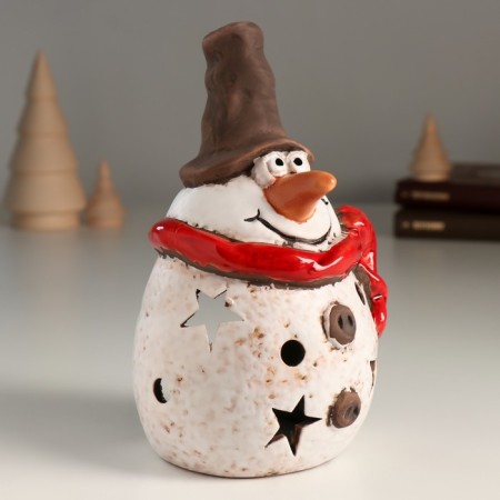 Ceramic Ceramics Similar “Puffy Snowman with Stars” 8.9x10.2x16.3 cm-1
