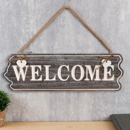 Decorative woods "Welcome with hearts" 15x46x1.5 cm