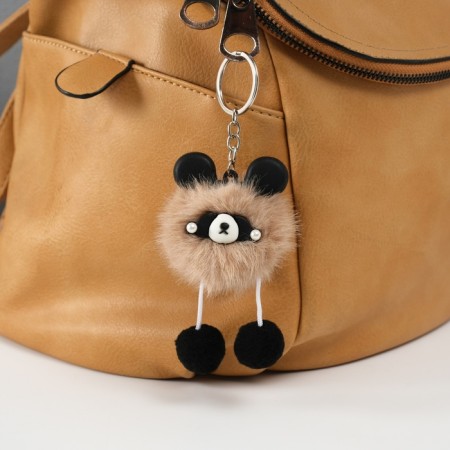 Fluffy on the ring "Panda Modnik" brown 9x6x6 cm