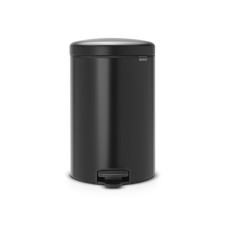 Brabantia Newcon bucket, plastic inner bucket, with a pedal, black matte color, 20 liters