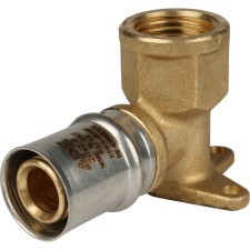 Угольник-пресс STOUT SFP-0018-001220, 1/2" х 20 мм, настенный, крепление, короткий, латунь