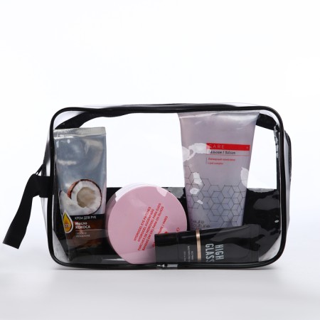 Cosmetic bag with lightning, black color-1