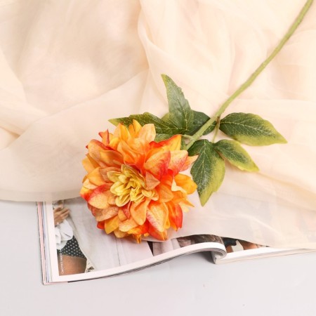 Artificial flowers "Georgin Pigmy" 11x60 cm, orange
