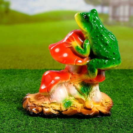 Garden figure "Frog on fly agaric" Malaya 27cm-5