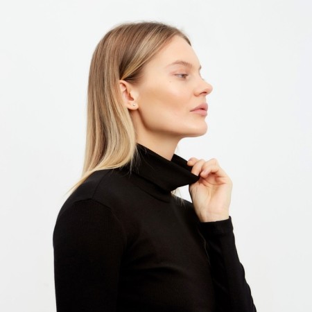 Turtleneck female, black color, size 42-44 (s)-4