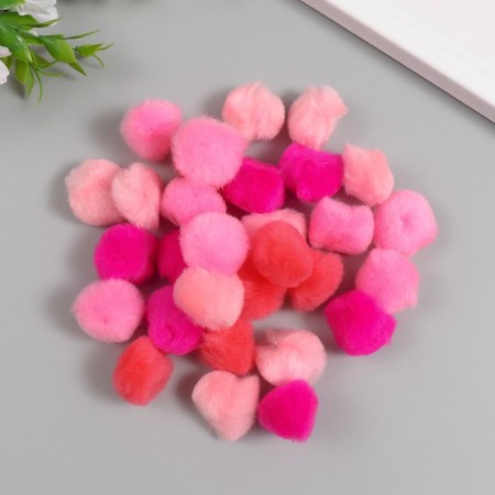 Decor for creativity "Pomponchiki. Pink sunset" d = 2.5 cm set 30 pcs