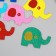 Decor for the creativity of EVA "Elephants" Tergets Set 6 pcs 13x15 cm