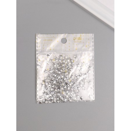 Decor for creativity Metal "Stars" silver set 300 pcs 0.6x0.6 cm-3