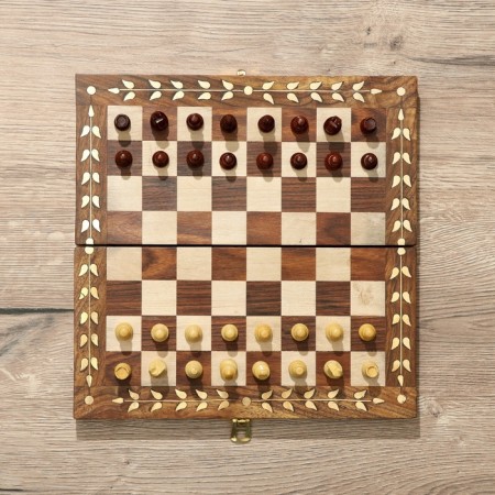 Folding chess, board 25x25 cm, tree shisham-1