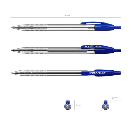 A set of ballpoints 4pcs Erichkrause R-301 "Classic Matic" UZ 1.0, blue 46750-2