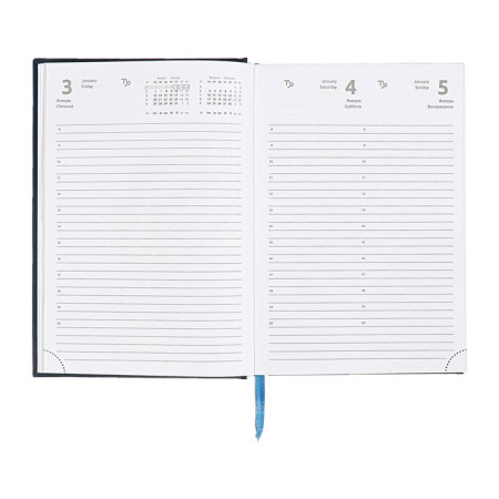 Dated diary 2024, A5, 176 sheets, Attomex.orion, Bumvinyl cover, Lasse, Blok 70 g/m2, blue-11