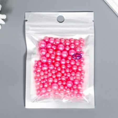 Decor for creativity plastic "Balls. Bright pink" d = 1.5-8 mm, set 10 grams-2