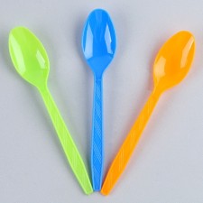 Tablespoons are plastic, in the set 12 pcs., Mix colors