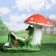 Garden figure "Frog under a mushroom with a book" 25x45x35cm