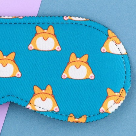 Corgi sleep mask, 19.3 x 9.5 cm, blue color-2