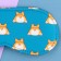 Corgi sleep mask, 19.3 x 9.5 cm, blue color