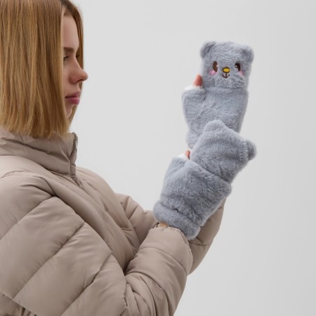 Mittens teenage minku bear 24 cm color gray-2