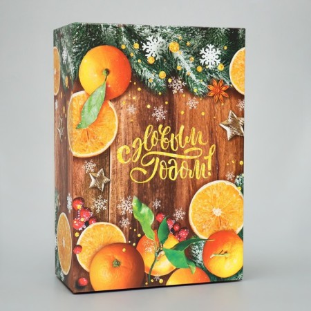 Folding box "Winter Mandarins", 16 x 23 x 7.5 cm, New Year-1