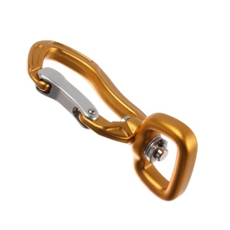 Carabiner with a latch and a swivel, 7x3 cm, 200 kg, yellow-1